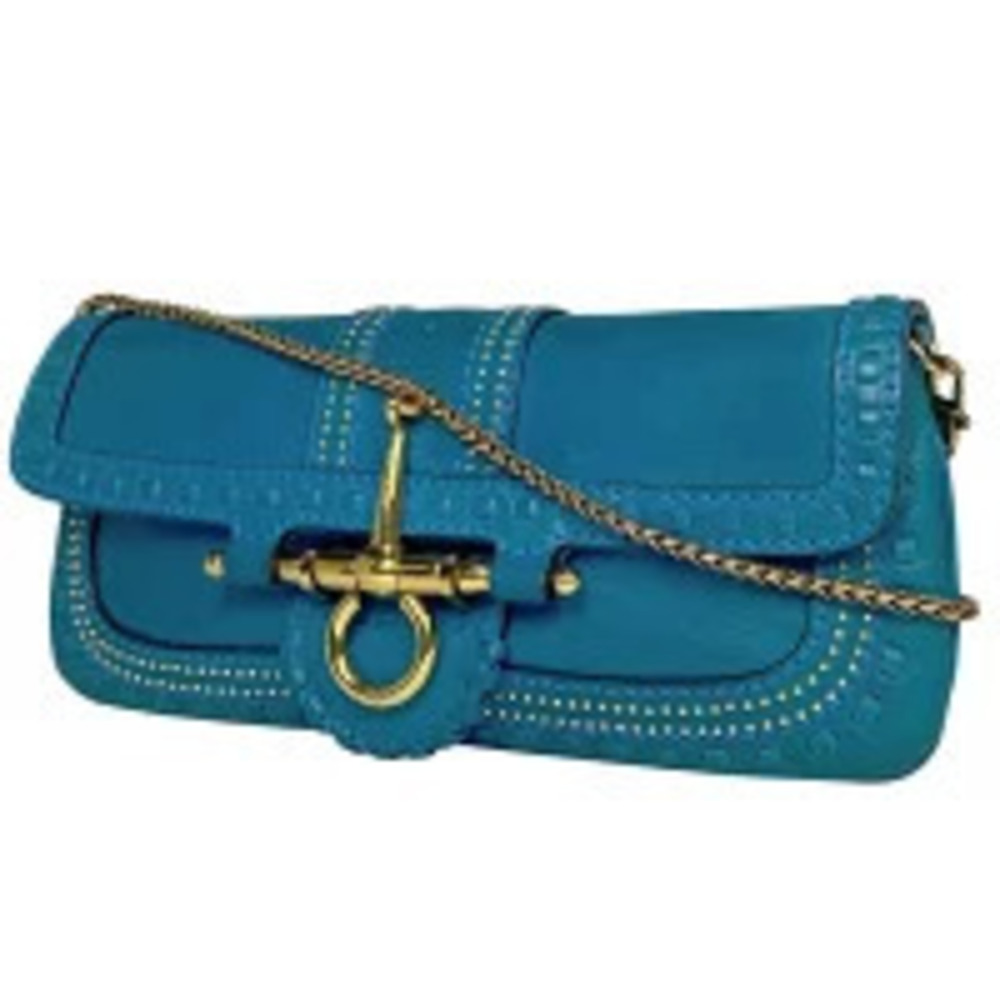 Gucci chain shoulder bag Hobo handbag leather blue